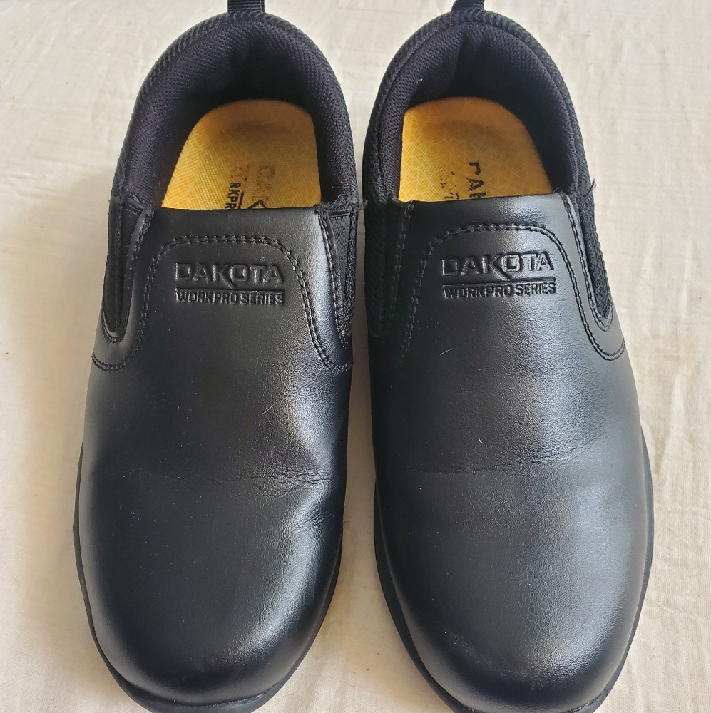 Dakota Women's Workpro Series Black Slip-On Flats Anti-slip Grip Size 6.5